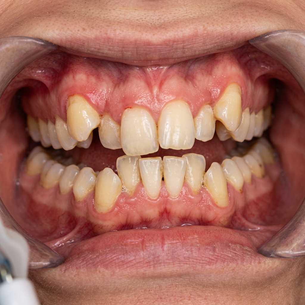 Before severe orthodontic alignment
